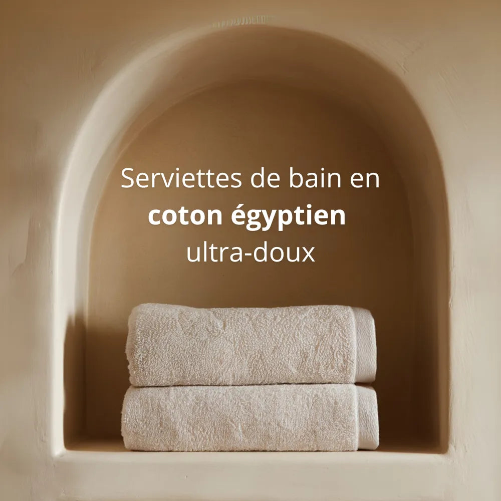 Lot 2 serviettes de bain luxe (150×70 cm)