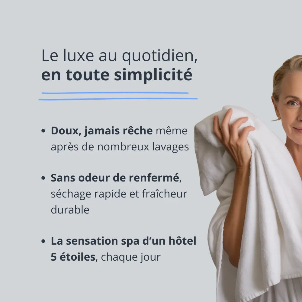 Lot 2 serviettes de bain luxe (150×70 cm)